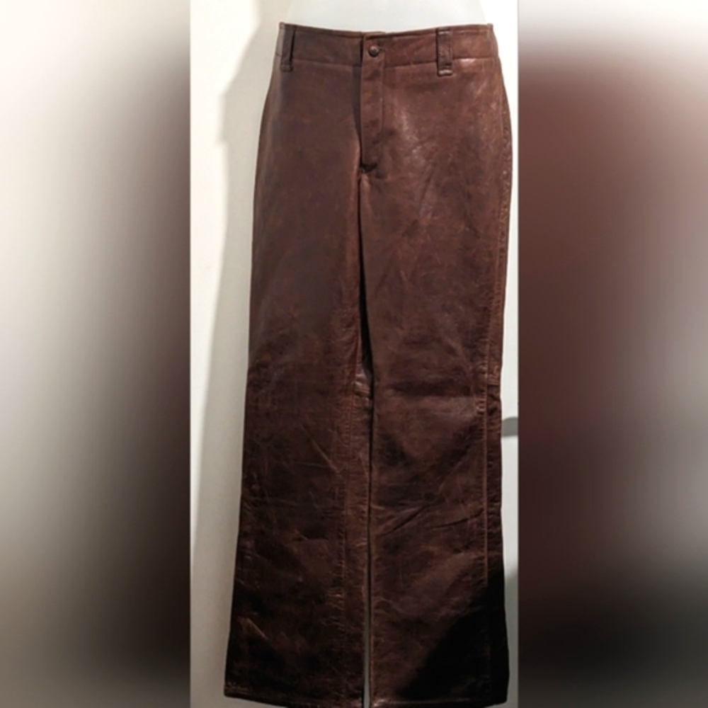 Brown Leather Pants : Aliza Women's NWT